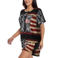 thumbnail image 2 of Daiia Veterans Day1 Pattern Womens Pajama Sets Short Sleeve Pajamas for Women Sets Soft Lounge Sets Casual Round Neck Sleepwear PJS-Medium, 2 of 7