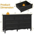 thumbnail image 4 of Superjoe Modern 7 Drawer Dresser with Solid Wood Legs and Painted Finish, Dresser for Bedroom, Black Chest of Drawers, Wooden Storage Closet Cabinet Organizer for Living Room, Hallway, 4 of 9