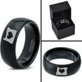 thumbnail image 4 of Tungsten Oregon The Beaver State Heart Band Ring 8mm Men Women Comfort Fit Black Dome Polished, 4 of 4