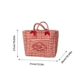 thumbnail image 3 of Gingham Bow Storage Basket Portable Quilted Fabric Laundry Hamper Multi‑Pocket Sundries Organizer Bin Spacious Home Storage Caddy with Handles For Bedroom Dorm Bathroom(Red-31x27x26cm), 3 of 3