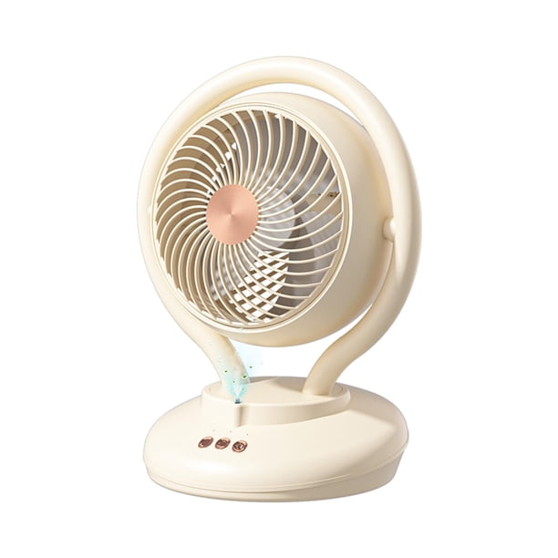 Ventilador de escritorio con 3 funciones de sincronización, silencioso, 3 velocidades, mini ventilador para escritorio, viajes, oficina Amarillo
