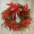 thumbnail image 5 of Zukuco 20 Pieces Red Glittered Artificial Leaf Spray Picks 12" Tall for Christmas Winter Wedding Wreath Tree Floral Arrangment Vase Bouquets Table Centerpieces Decoration, 5 of 7