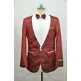 thumbnail image 1 of Red And White Two Toned Paisley Floral Cheap Priced Blazer Jacket For Men Tuxedo Dinner Jacket Fashion Sport Coat + Matching Bow Tie, 1 of 1