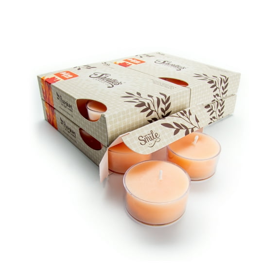 Autumn Splendor Tealight Candles Bulk Pack - 24 Orange Premium Scented Tea Lights - Essential Oils - Shortie's Candle Company