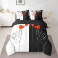 thumbnail image 2 of 7 Pieces King Size Valentine's Day Comforter Set,King Side Queen Side Bedding Set for Boys Girls,Love Heart Couple Lover Romantic (Comforter+Fitted+Flat Sheet+2 Pillowcases+2 Throw Pillow Covers), 2 of 5
