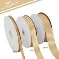 thumbnail image 3 of TONIFUL 1 Inch x 100yds Gold Satin Ribbon Wide Solid Fabric Ribbons Roll for Valentine's Day Gift Wrapping Invitation Floral Bouquets Hair Crafts Sewing Wedding New Year Eve Party Decoration, 3 of 6