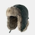 thumbnail image 4 of Cold Weather Faux Fur Ear Flap Trapper Hunter Hat Unisex Thermal Thick Padded Winter Hat Trooper Cap, 4 of 5