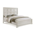 thumbnail image 2 of Beautiful Modern Aesthetics 1Pc White Cream Finish King Size Panel Bed Bedroom Furniture, 2 of 6