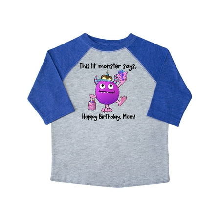 

Inktastic This Lil Monster Says Happy Birthday Mom Gift Toddler Boy or Toddler Girl T-Shirt