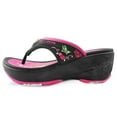 thumbnail image 2 of GP Wedge Platform Flip Flop Sandals for Women: 9079 Black Fuchsia, EU39 (US Size 7.5 - 8), 2 of 8