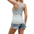 thumbnail image 4 of Womens Solid Scoop Neck Tank Top Summer Sleeveless Ribbed Tee, 4 of 5