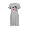 thumbnail image 5 of Tnhcen Plus Size Women's Patriotic 4th of July Sleep Dress – Short Sleeve Round Neck with Stars & Stripes Print Soft Polyester Spandex S-2XL for Home/Lounging, 5 of 7