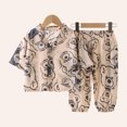 thumbnail image 2 of Icvfdpl Pyjama pour Enfants Fille Chemise Imprimée Manches Courtes Ensemble 2 Pcs Vêtements de Maison Doux 2-3 Ans, 2 of 4