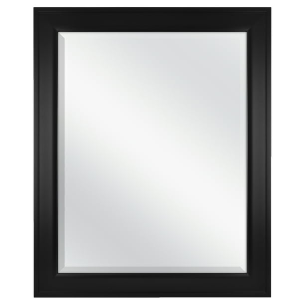 Mainstays 27x33" Black Beveled Contemporary Framed Wall Mirror