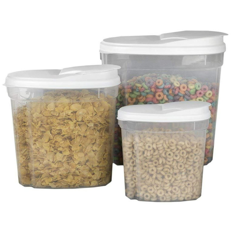 JMH 3 Pcs Air-Tight Storage Containers- Pantry Durable Seal Pot - Cereal  Storage Containers - BPA Free - Clear Containers (760ml, 1150ml, 1500ml)