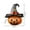 Black, variant on Witch Hat Pumpkin Figurine for Halloween Decorations, Spooky Pumpkin Head Statue, Haunted House Escape Room Prop for Home Tabletop Centerpiece Mantel Shelf Party Decor，Purple