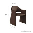 thumbnail image 3 of Side Dining Chair Armchair, Brown, Velvet, Bar Pub Cafe Bistro Dining Kitchen Hospitality Restaurant, Modern Contemporary, HB37560, 3 of 9