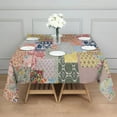 thumbnail image 3 of Pioneer Flower Floral Print Pattern Square Tablecloth,Waterproof Square Table Cover,Wipeable Spillproof Washable Table Cover for Home Kitchen Party Decor 42"X42"(107x107cm), 3 of 6