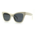 thumbnail image 4 of Womens Oversized Horn Rim Cat Eye Retro Fashion Plastic Sunglasses Ivory - Black, 4 of 8