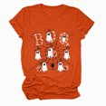 thumbnail image 4 of TOWED22 Halloween Boo Shirts for Women Funny Halloween Ghost Tshirts Fall Spooky Pumpkin Gift Top(Orange,XXL), 4 of 5