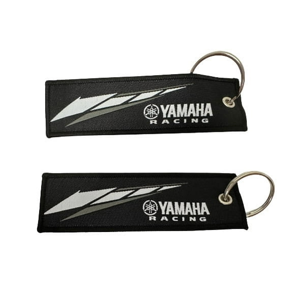 2-Piece YAMAHA Motorcycle Keychains – Double-Sided Key Rings for Bikes, Scooters, and Cell Holders (Black)