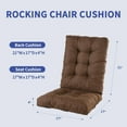 thumbnail image 2 of Rocking Chair Cushion, Thickened Tufted Seat and Back Cushion with Ties, Suitable for Indoor/Outdoor Rocker, 2 of 7