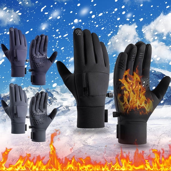 CFMIURAN Winter Gloves Warm for Men & Women - Waterproof Touchscreen Outdoor Thermal Gloves with Plush Lining/Adjustable Wrist,Snow Shoveling Commuting Skiing