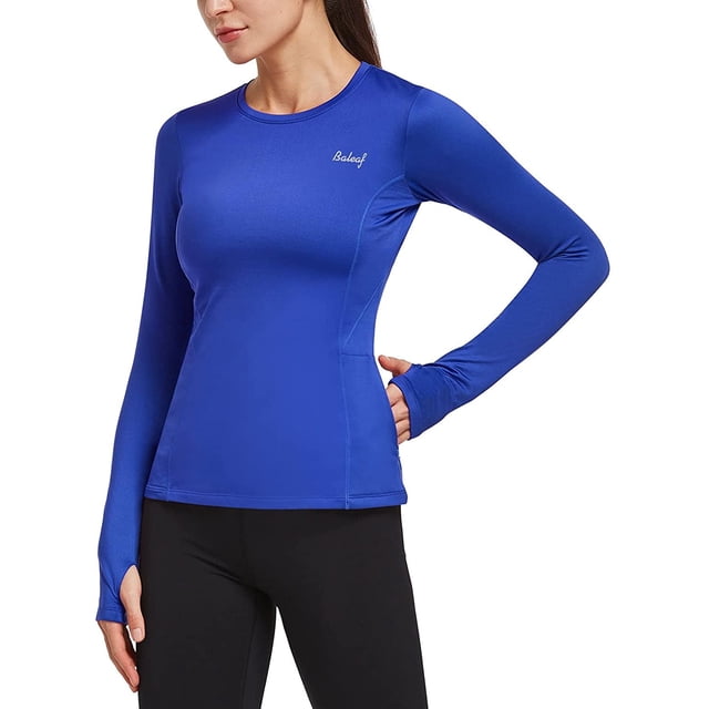Hauts en Molleton Thermique pour Femmes à Manches Longues, Chandail de Course Athlétique avec Passe-Pouces et Poche à Fermeture Éclair