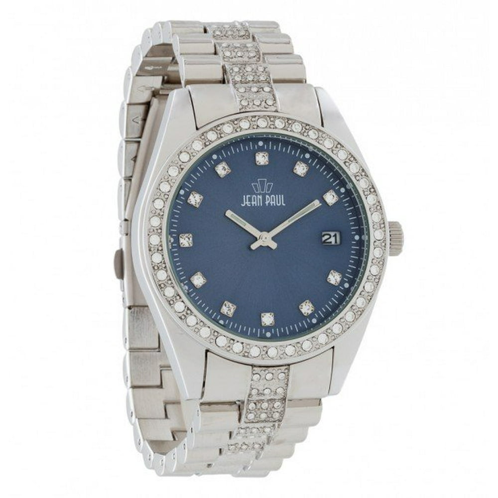 Jean Paul 44mm Silver, Diamond Ice Men's Watch