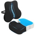 thumbnail image 1 of Juego de cojines de asiento y almohadas lumbares de espuma viscoelástica Watshyon Black, 1 of 6