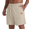 thumbnail image 2 of Dagegui Casual Shorts for Men Corduroy Elastic Waist Drawstring Shorts Solid Color Summer Beach Vacation Short Pants with Pocket Khaki XXXL, 2 of 6