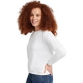 thumbnail image 4 of SMZ Women's Ecosmart V-Notch Crewneck Sweatshirt, Fleece Pullover Sweatshirt For Women, 4 of 5