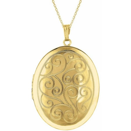 Yellow Gold-Plated Sterling Silver Oval-Shaped Locket