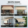 thumbnail image 6 of VEVOR Manual Retractable Awning, 8 x 7 ft Outdoor Patio Awning Retractable Sun Shade, Water-Resistant Polyester Patio Door Window Awning Sunshade Shelter with Crank Handle for Backyard, Balcony, 6 of 9