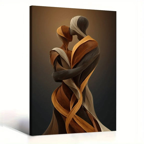 Abstract Lovers Canvas Wall Art Modern Embrace Sculpture Painting Romantic Couple Bedroom Living Room Wall Decor Print Ready to Hang 8*12