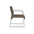 thumbnail image 3 of Waterfall Reception Waiting Sled Base Guest Chair / Silver Steel / Brown / Brown, 3 of 5