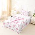 thumbnail image 5 of Manfei Pink Ribbon Bow Twin Sheet Sets For Girls,Cute Letter Z Initial Bedding For Kids,3pcs, 5 of 6