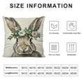 thumbnail image 6 of COMIO Happy Easter Bunny Egg Decorative Throw Pillow Covers Hello Peeps Religious Pink Stripe Rabbit Porch Home Decor, Floral Wreath Farmhouse Outdoor Sofa Couch Cushion Case&nbsp;2pc, 6 of 6