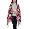 thumbnail image 2 of Sikiie Rose Flowers Shawl Wraps Big Scarf Tassel Fall Winter Thick Scarf Warm Shawl Women Fall Gifts, 2 of 8