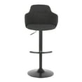 thumbnail image 5 of LumiSource Black Metal, Dark Grey Fabric Upholstered Boyne Bar Stool, 5 of 7