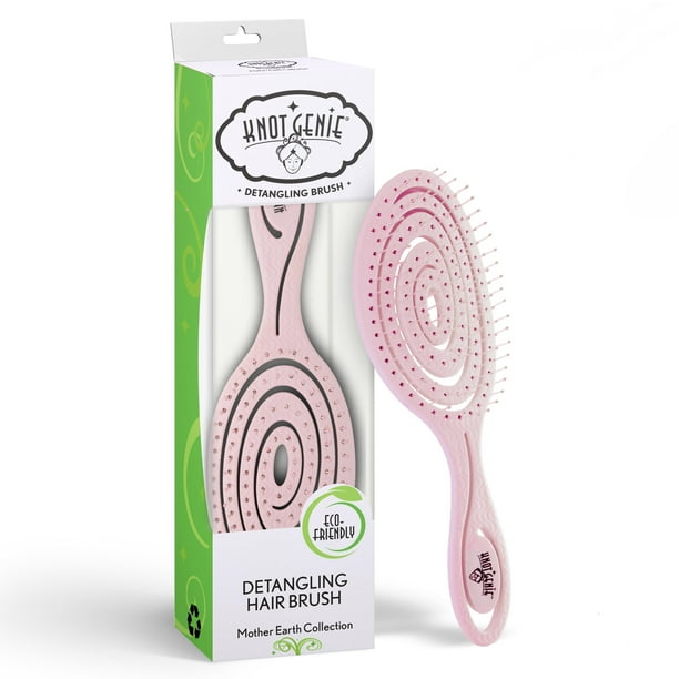 Knot Genie Mother Earth Eco Friendly Detangling Brush Pink Peony - Knot Genie Mother Earth Eco Friendly Detangling Brush Pink Peony -