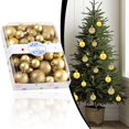 thumbnail image 2 of Mini Christmas Ornaments Gold Hanging Bulbs, 2.5 Inch Holiday Tree Decor for Mini Trees and Seasonal Home Displays, 2 of 6