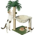 thumbnail image 1 of Cat Scratching Post es Small Cat Tree Tower with Two Cat Hammock Double Cat Hammock with Cat Toy Wooden Interactive Cat Condo for Kitten and Adults Cat, 1 of 6