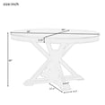 thumbnail image 2 of Retro Extendable Dining Table with A 12" Leaf, Round 4-Person Table with X-Shaped Base Legs For Dining Room and Living Room, Espresso, 2 of 9
