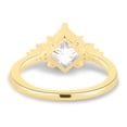 thumbnail image 4 of 2.00Ct Princess Cut Lab-grown diamond Engagement Ring, Angled Set with Clustered Accents, 14K Yellow Gold, 4 of 7