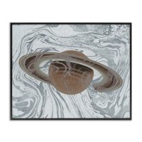 Stupell Industries Marble Pattern Planet Astrology & Stars Painting Black Framed Art Print Wall Art, 30 x 24