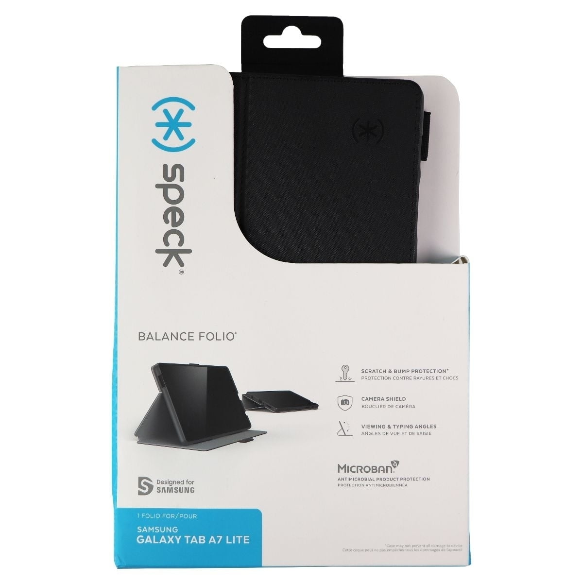 Speck Samsung Galaxy Tablet A7 Lite BalanceFolio case in Black/Black