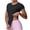 Black, variant on Women's Athletic Shirts Slim Stretchy Workout Tops Lightweight Breathable Short Sleeve V Neck Sport Tee Shirt