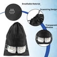 thumbnail image 3 of Bolsas para zapatos COIDEA, paquete de 18 unidades, para viajes, con ventana transparente, color negro, 3 of 7