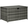 thumbnail image 2 of Deck Box Outsunny 113 Gallon Deck Box, Rattan Outdoor Storage Box, Waterproof Storage Container for Indoor, Patio Furniture Cushions, Pool Supplies, Garden Tools, Dark Gray,Patio Storage, 2 of 10